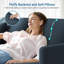 Modern 148cm Teddy 2-Seater Sofa with Square Armrests and Two Throw Pillows-1803558458