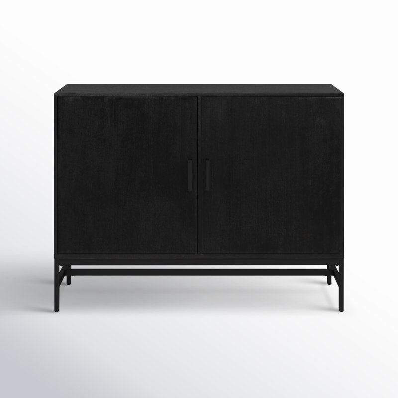 Buffet décoratif en bois massif Ivywood, Noir