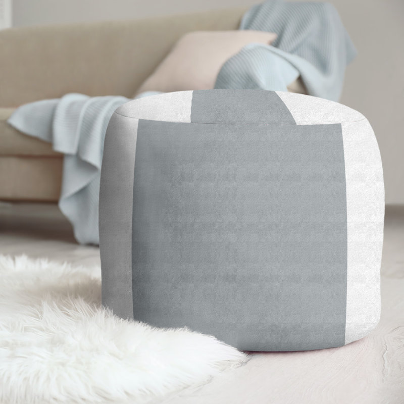Repose-pieds carré rayé Tennessee Football 21 ", Blanc cassé/gris