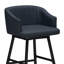 Tabouret de bar pivotant Kazuya bleu orageux en similicuir, hauteur comptoir ou bar-2087984477
