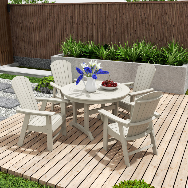 Altura 4 - Person Patio Dining Set with Round Table, Sand
