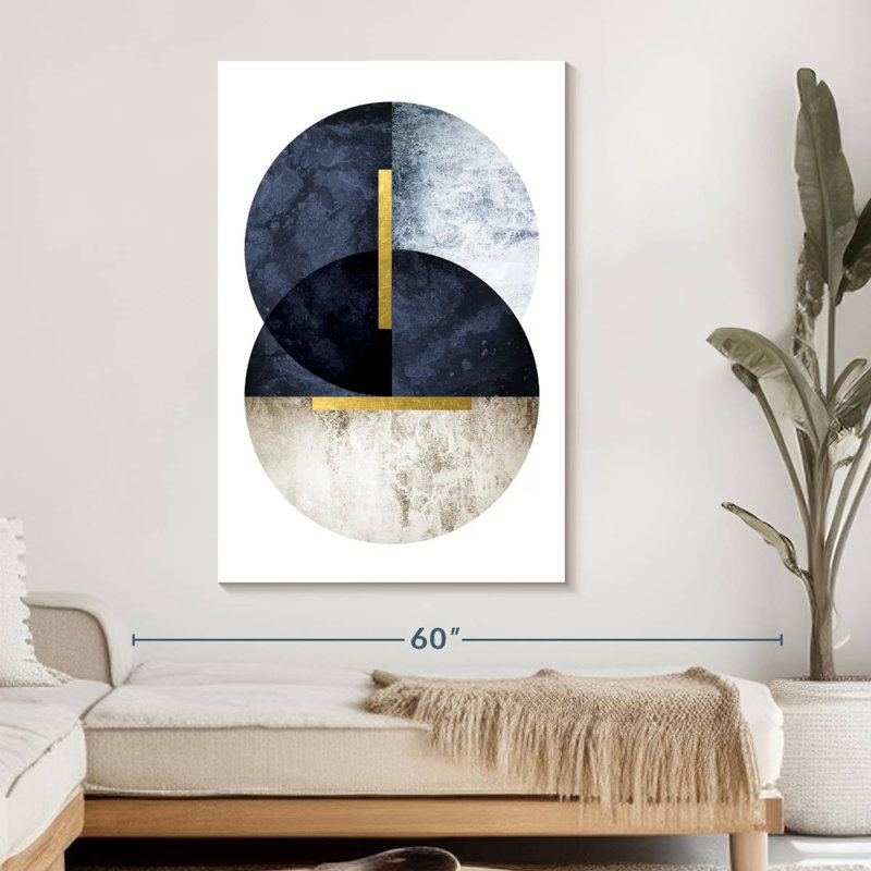 Impression sur toile sur fond bleu marine foncé, H 48 po x l 32 po 