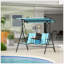 Balancelle couverte pour 2 personnes avec table de rangement pivotante, porte-gobelet et auvent réglable Atay-643697613