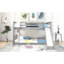 Lit double superposé au-dessus, gris - avec lit coulissant amovible et pliable-424673105