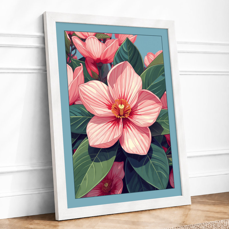 Blooming Petals Botanical - Framed Print, A4 - 29.7 x 21.0 cm, White