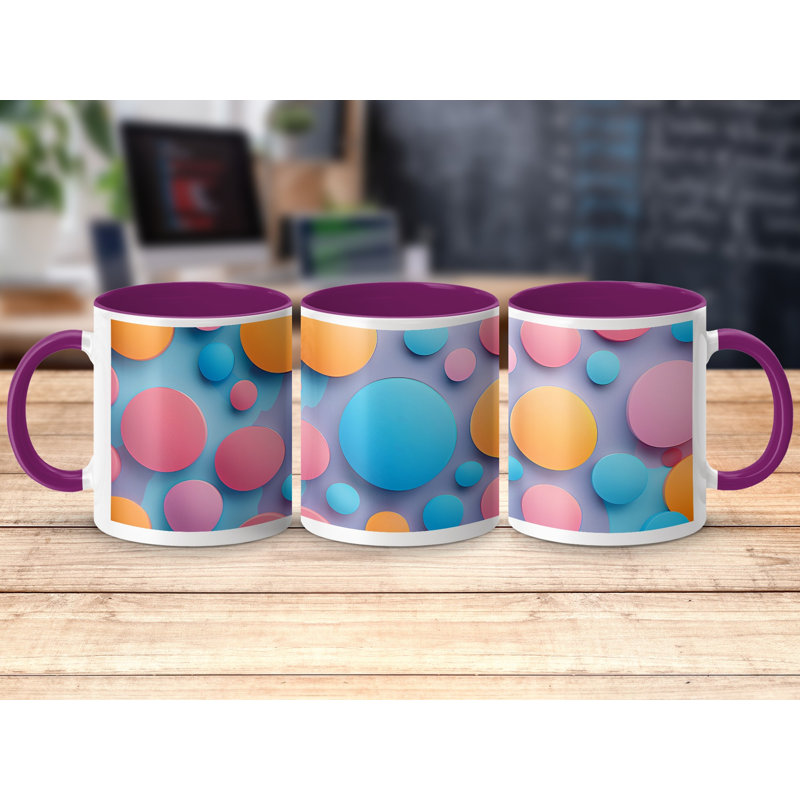 Polka Dot 11oz Accent Coffee Mug, Purple