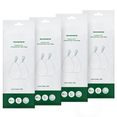 Sacs poubelle pour poubelles de 8 gallons (30 L), 4 rouleaux, 180 unités