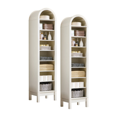 71" Tall Arched Bathroom Set of 2, 8 Tiers Arch Bathroom with Storage, Modern Farmhouse Bathroom with Adjustable Shelves