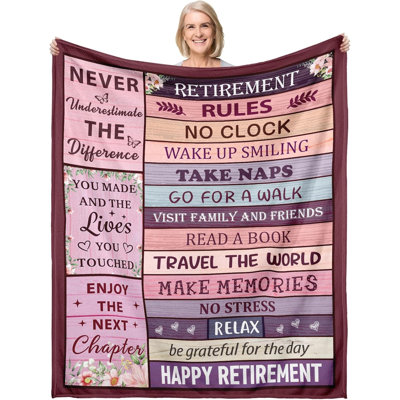 Retirement Gifts for Women Men, Happy Retirement Throw Blankets, Retire Party Farewell Gifts for Coworkers, Mothers Day Presents for Mom, Goodbye Gift for Teachers Nurse, Soft Blankets 30" X 40"