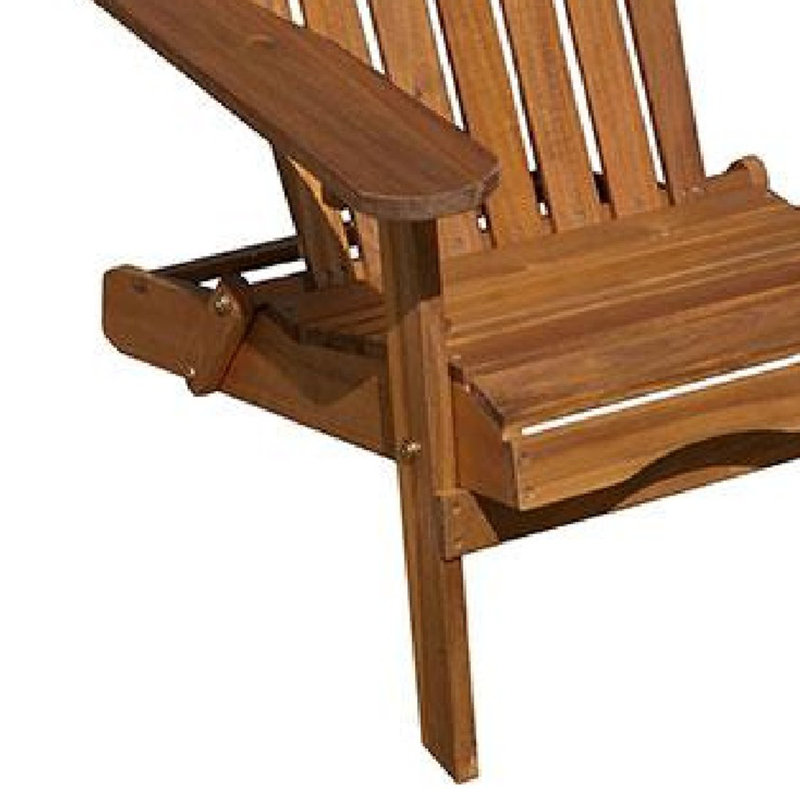 Chaise Adirondack d'extérieur Geli, dossier à lattes, bois, Brun naturel