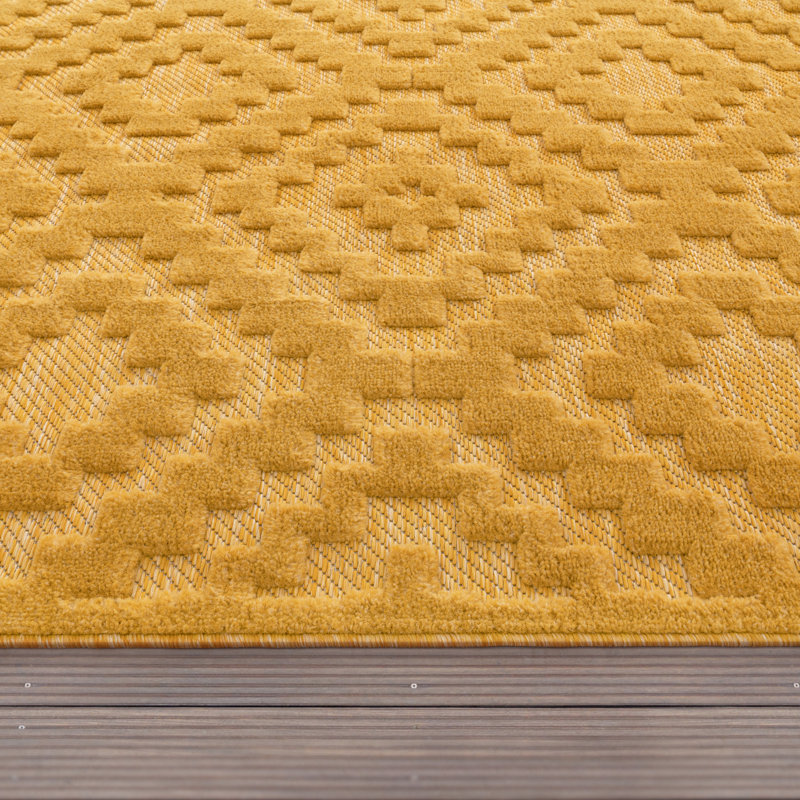 Tapis intérieur / extérieur tissé à la machine Bowdon, Rond 5 pi 3 po