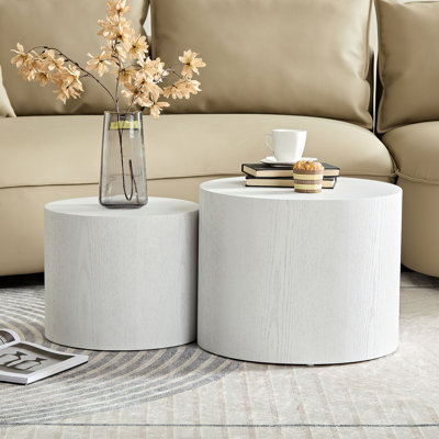 Panneau de fibres à densité moyenne avec placage de frêne / chêne / placage de noyer / table basse / table de bout / ensemble de 2 tables gigognes pour le salon