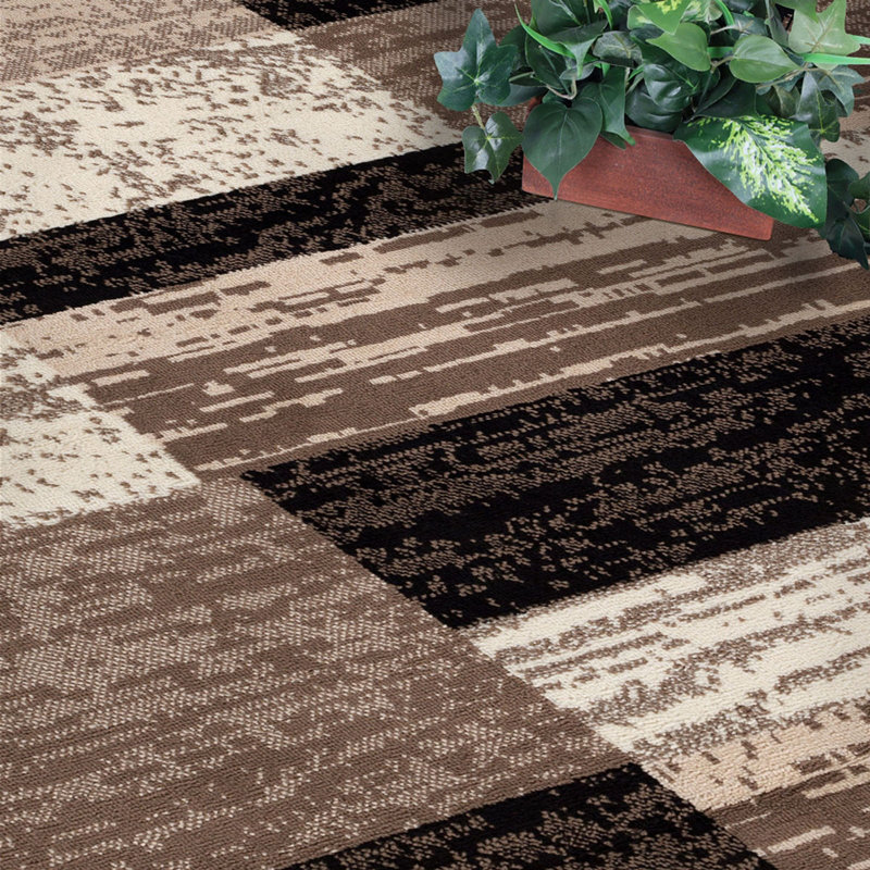Tapis 5 pi chocolat résistant aux taches, Carré 5 pi