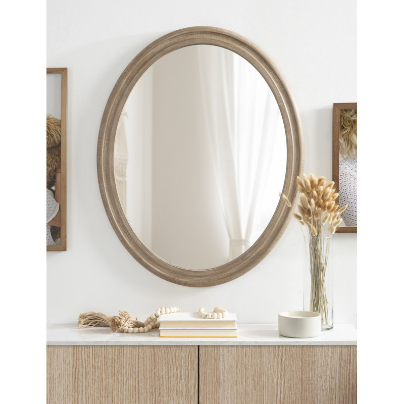 Jorah Solid Wood Flat Mirror, Brown