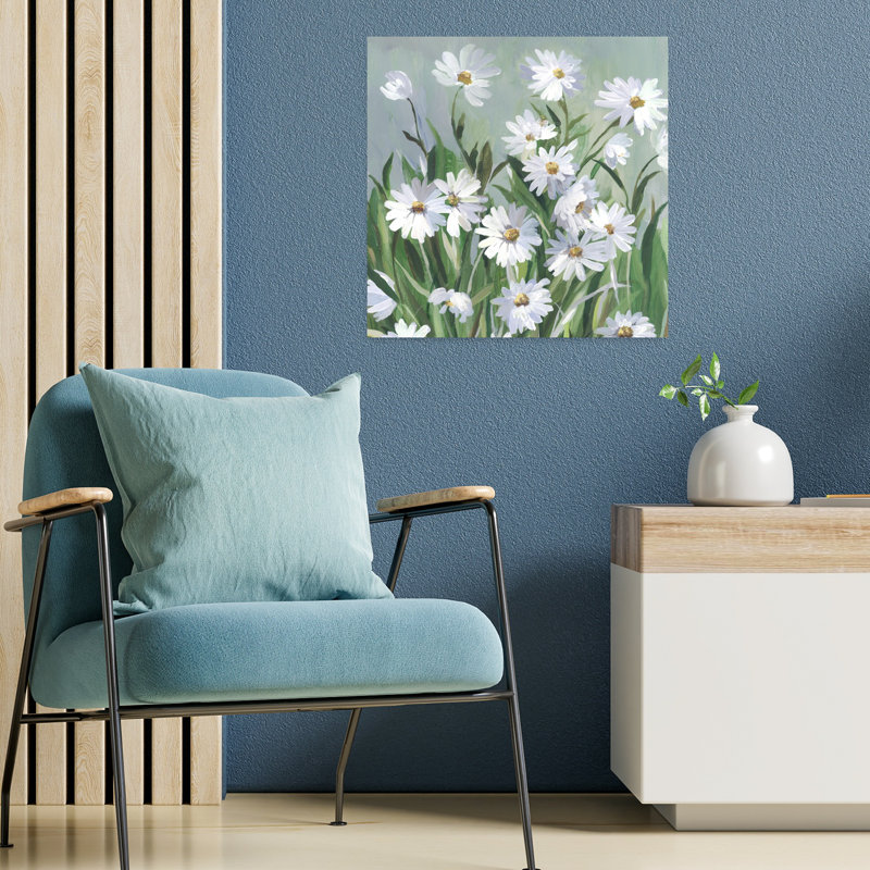 Paysage de marguerite tranquille et abstrait, H 18 po x l 18 po