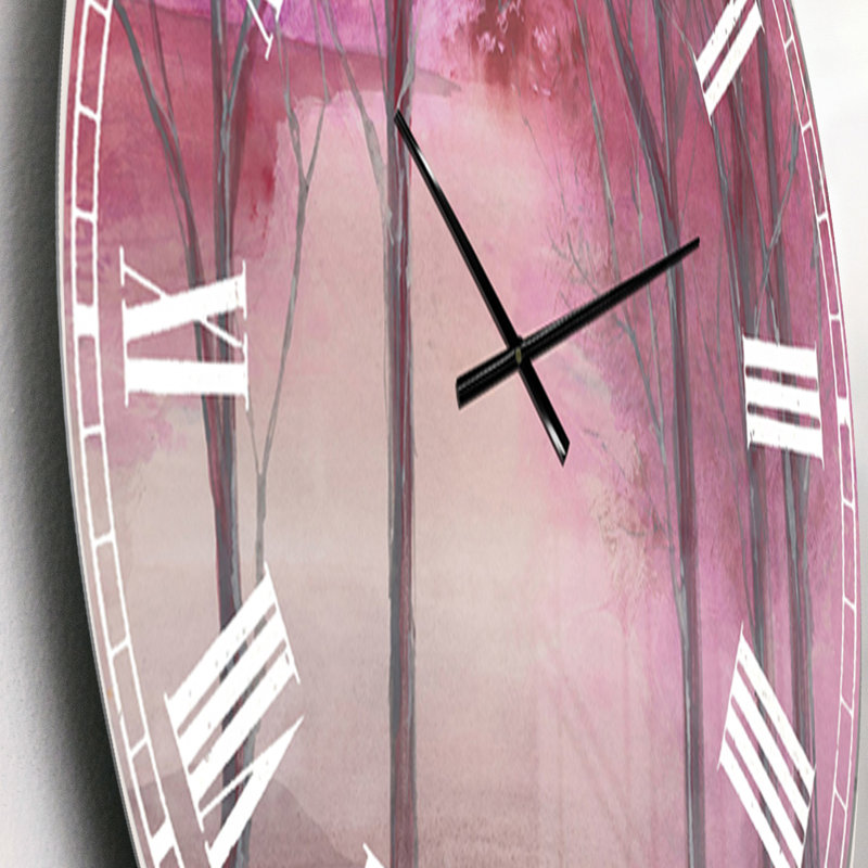 Pink Forest - Farmhouse Wall Clock, Small
