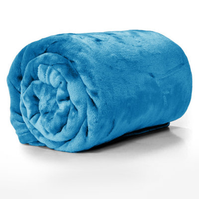 Reversible Mink Faux Plush Fur Fleece Blanket