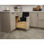Collection simple Craftsman, noir, 35 pintes Poubelle escamotable en érable massif avec accents noirs, (1) couvercle et glissières à fermeture en douceur BLUM pour armoires de base de 15 po-130824282