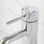 Robinet de salle de bain à un trou, poignée en acier inoxydable, finition rouille et rayée, cartouche en céramique, conduites d'alimentation en nickel brossé incluses, profondeur de 13,76 po, largeur de 7,65 po, hauteur de 2,88 po, 1,78 lb,