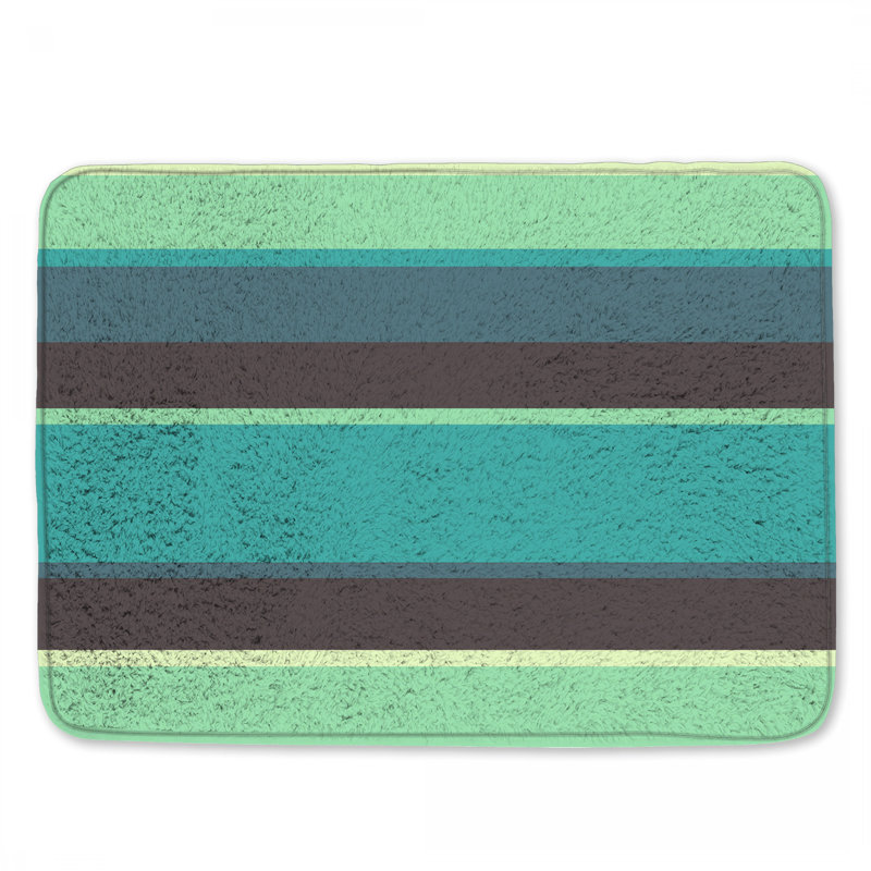 Tapis de bain multicolore à rayures horizontales, L 34 po x L 21 po