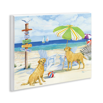 "Retriever Dogs at Beach", art mural par Paul Brent