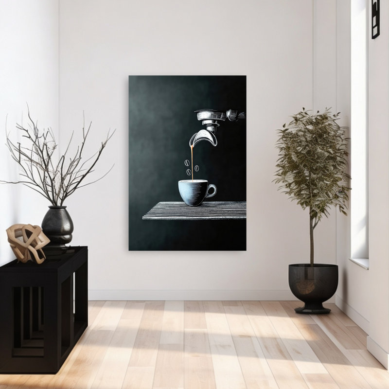 Tableau noir espresso pour art mural minimaliste, H 48 po x l 32 po