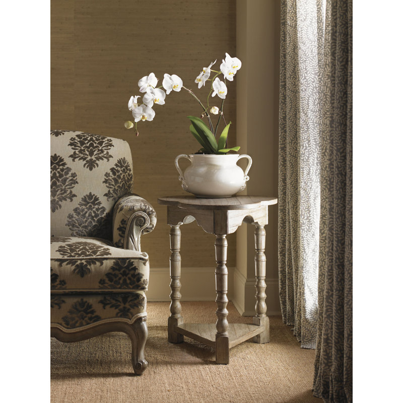 Twilight Bay Bailey Traditional Triangular Chairside Table in Brown