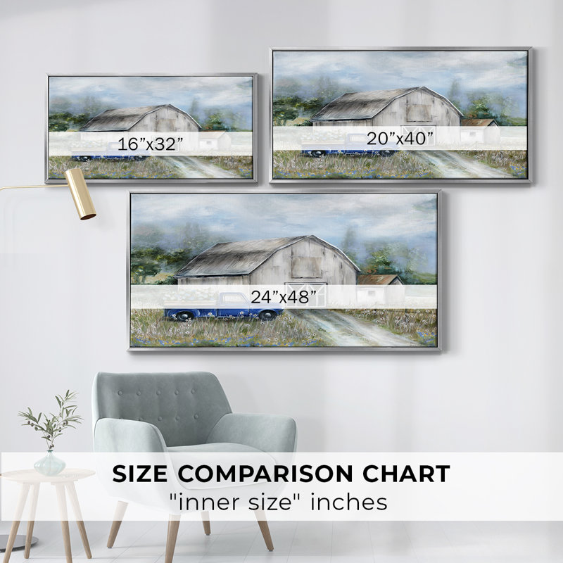 Freshly Picked- Framed Gallery Wrapped Canvas -Ready to Hang, 25" H x 49" W, Silver