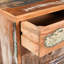 Table d'appoint rétro en bois recyclé naturel - 3 tiroirs, caractéristique attrayante avec tiroirs en bois, design intemporel
