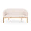Beige dans un style Mid-Century moderne, coutures en canal, pieds en bois d'hévéa brun, assemblage beige, décor, requis