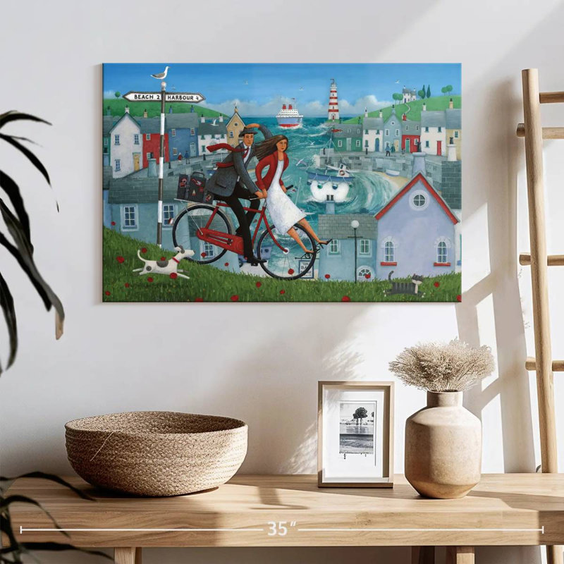 Vélo paysage marin, H 16 po x l 24 po