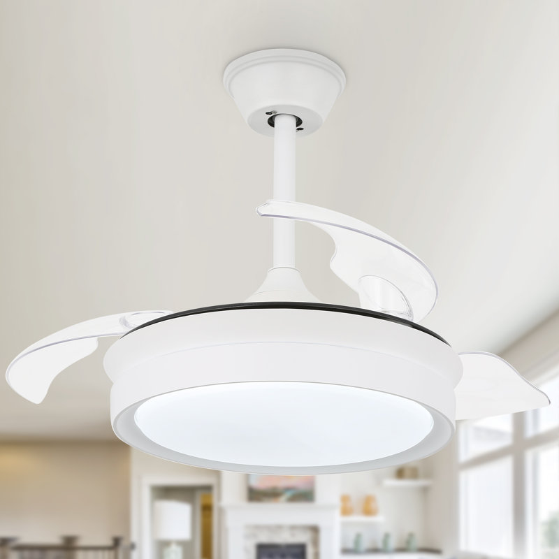 Ventilateur de plafond 36 po avec lumières DEL Diab, Or