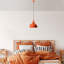 Lustre réglable élégant, structure en métal orange, 11,8 po x 11,0 po | Hauteur totale: 13,8 - 49,6 pouces | Douille E27 de 40 W maximum (ampoule non incluse) | Luminaire élégant pour le salon, la salle à manger et le vestibule-1923745595-1923745592