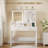 Dressing Table With LED Light, 2 Sockets And 2 USB Ports Dressing Table With 2 Drawers And 4 Open Shelves