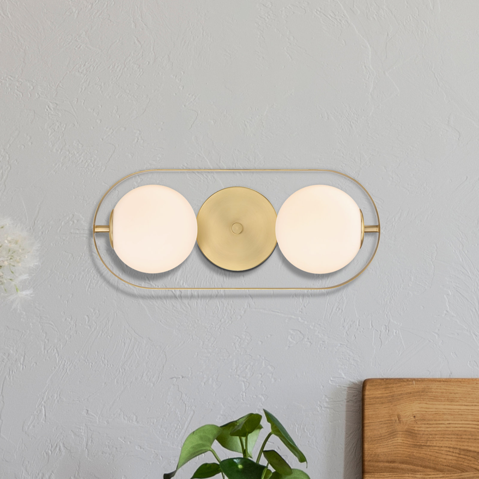 Olly 2 Light Glass Semi Flush Mount