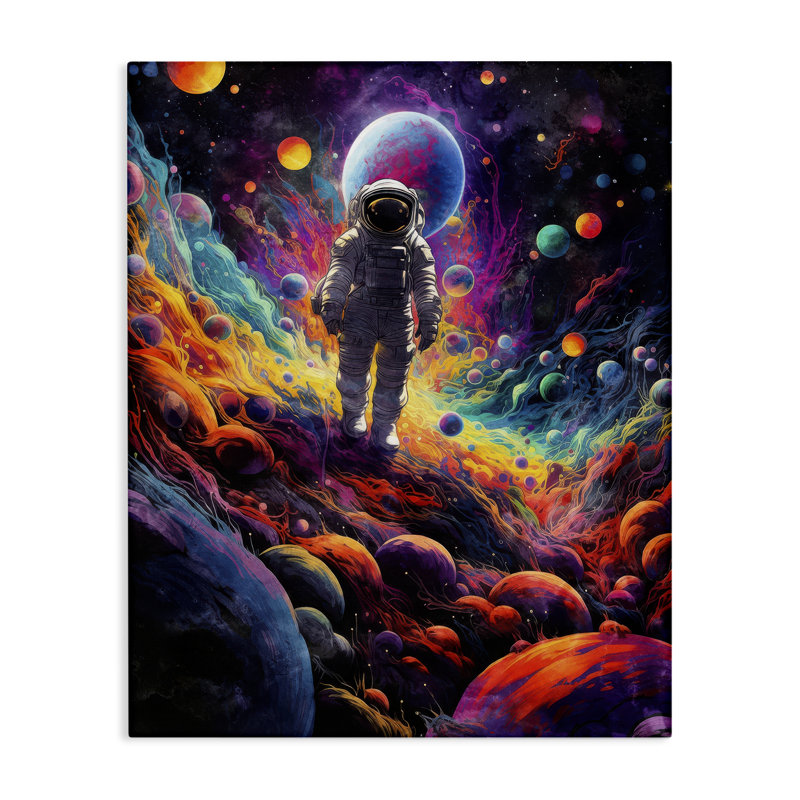 Art mural sur toile «Stepping on Space Terrain» par Nina Blue, H 20 po x l 16 po