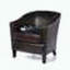 Fauteuil club en cuir reconstitué brun