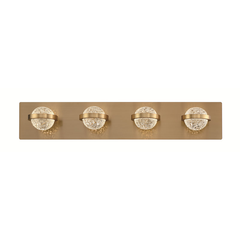 4 - Light Dimmable LED Vanity Light, Gold