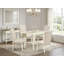 L'ensemble de table de salle à manger 5 pièces pour 4 personnes comprend une table de cuisine rectangulaire avec Dropleaf et 4 chaises rembourrées en tissu de lin brun, chêne-850696494-850696480-850696481
