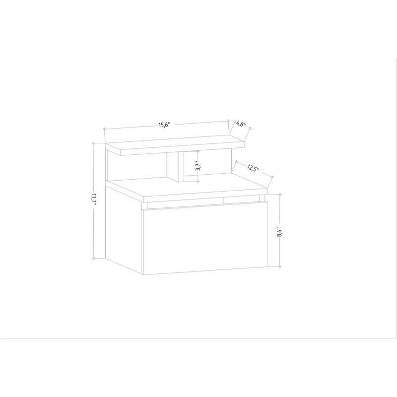 Table de chevet Alice, Anthracite