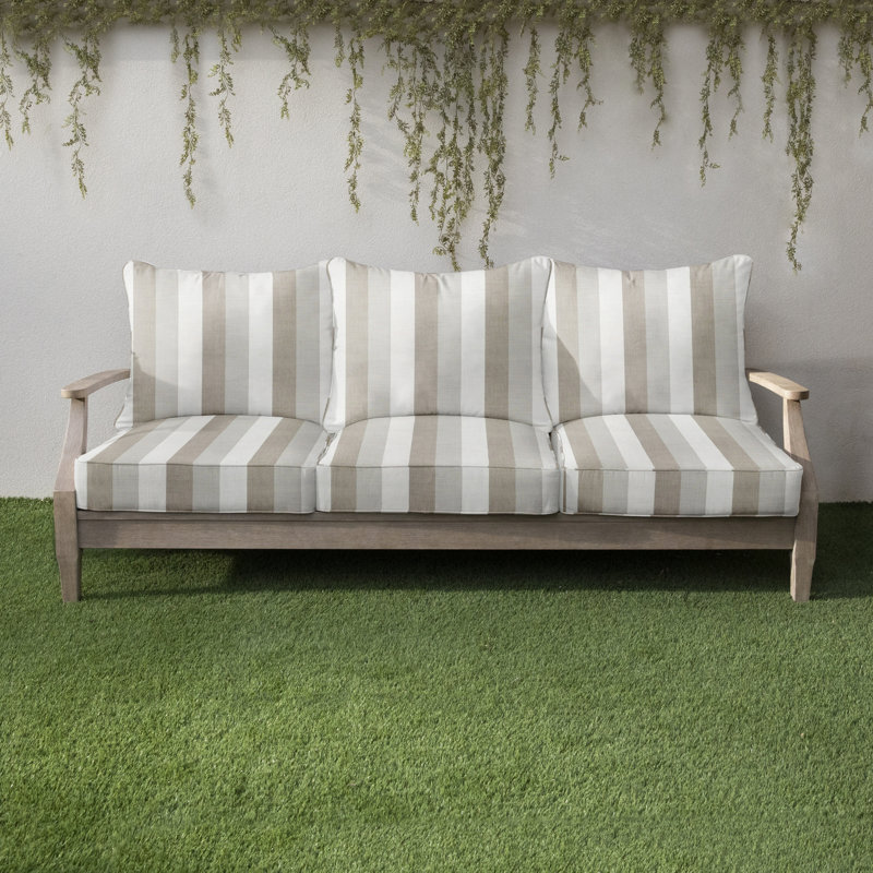 Bigby Indoor/Outdoor Sunbrella Seat/Back Cushion, Sunbrella - Direction Linen, 67.5"W x 22"H x 5"D