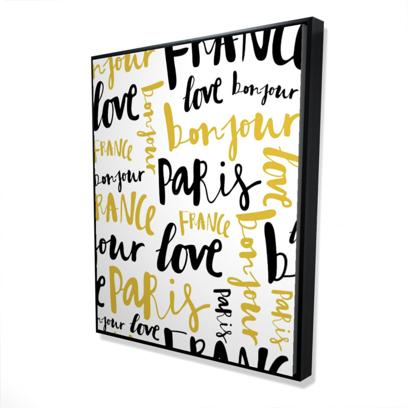 Bonjour Paris - Gold Framed Canvas Bedroom Decor | Home Art
