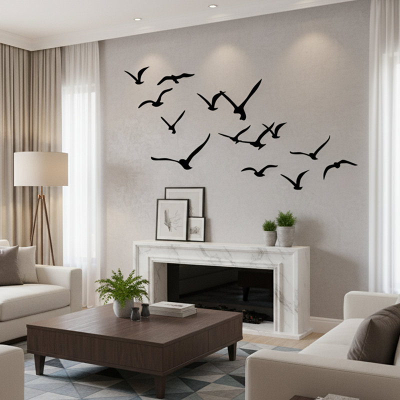 11 Metal Birds Wall Decor