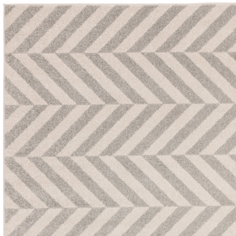 Bray Grey/Cream Chevron Area Rug, Rectangle 120 x 170cm