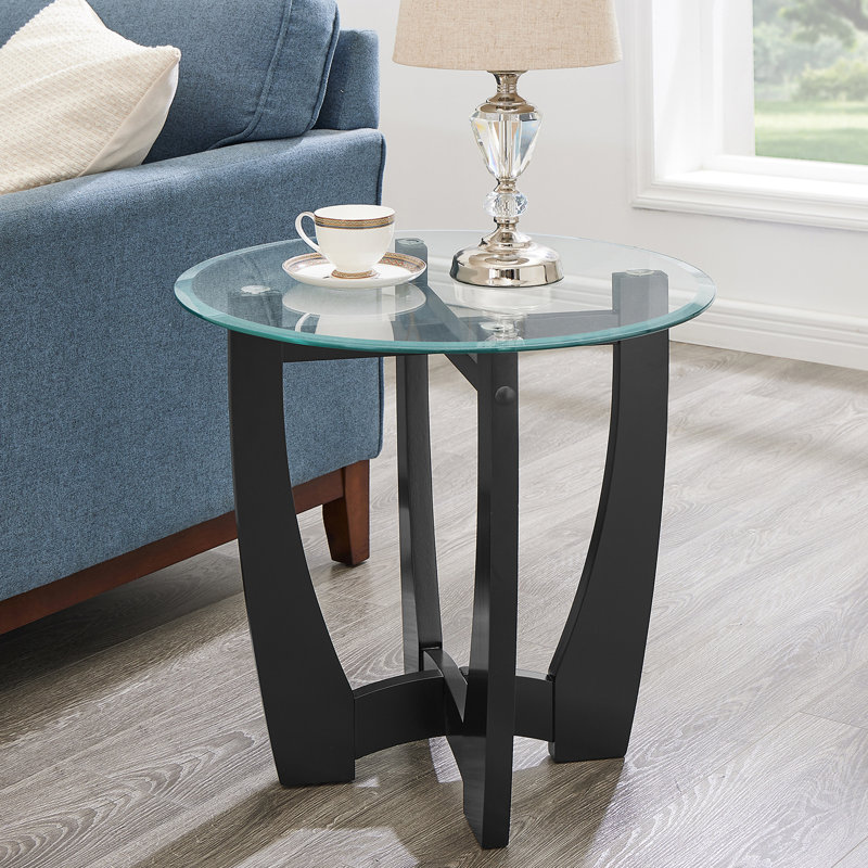 Table de bout en verre, Noir