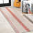 Amondo Modern Distressed Stripe Machine-Washable Ivory/Peach Rug-1481360519