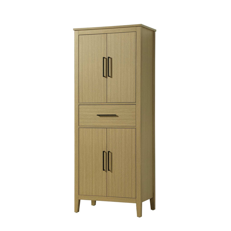 Armoire de rangement 28 po pour salle de bain brun miel, H 72 po x l 28 po x P 72 po, Brun miel