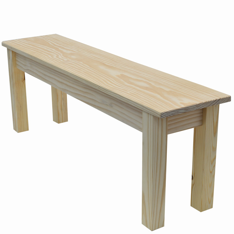 Marne Solid Wood Bench, 17" H x 24" W x 12" D