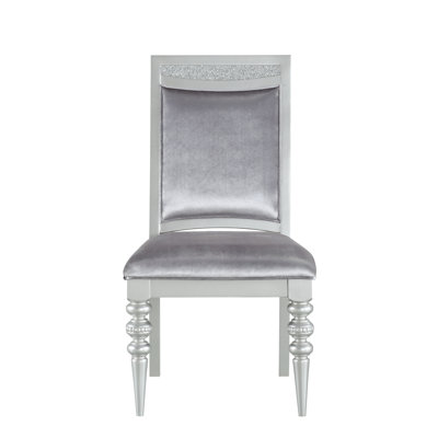 Ensemble de 2 chaises d'appoint en tissu et finition platine Maverick