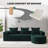 Boneless 102" Boneless Sectional Cloud Couch,L-Shape With Chaise,Stoft Faux Fur Deep Sea,Modern Modular Sofa For Living Room-203525347-203525350